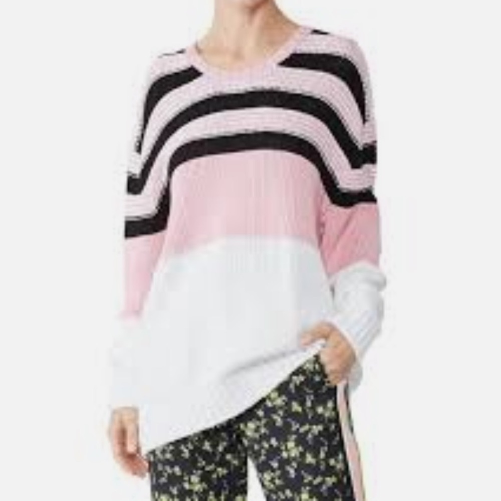 N21 Pink Chunky Knit Striped Oversize Sweater Size EU42